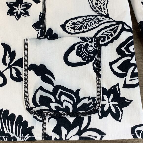 Alfred Dunner Womens Blazer Jacket 3 Button Floral Padded Black Ivory Size 16 - Picture 8 of 11